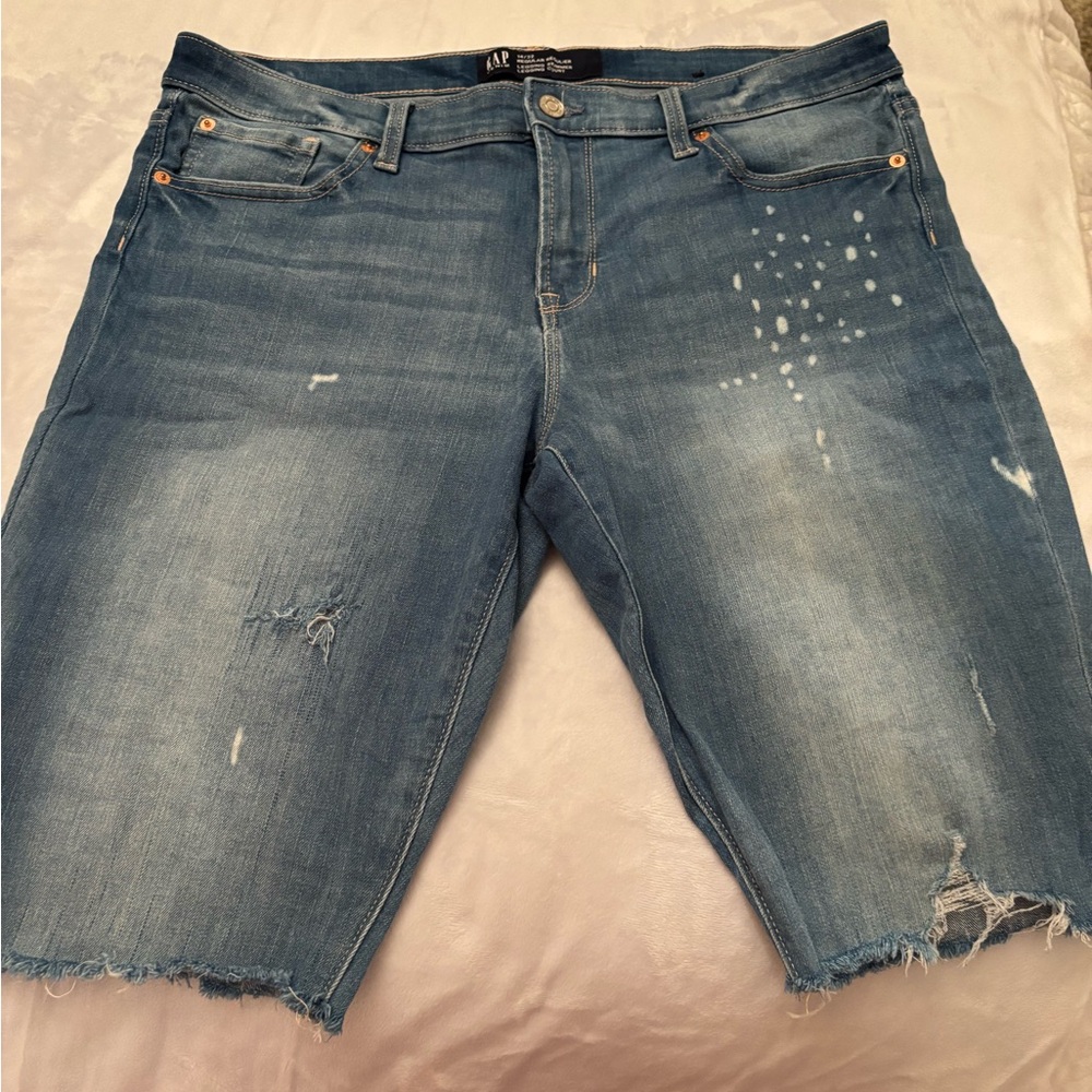 Distressed Denim Shorts
